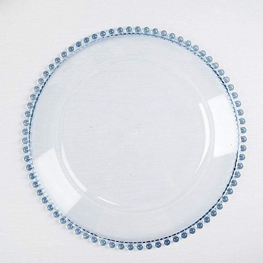6 pcs 12" Round Beaded Rim Charger Plates CHRG_PLST4239_BLUE