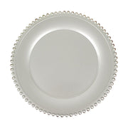 6 pcs 12" Round Beaded Rim Charger Plates CHRG_PLST4239_SILVS