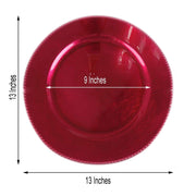 6 pcs 13" Round Beaded Charger Plates