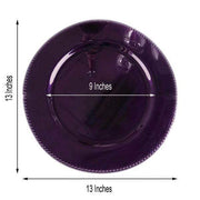 6 pcs 13" Round Beaded Charger Plates