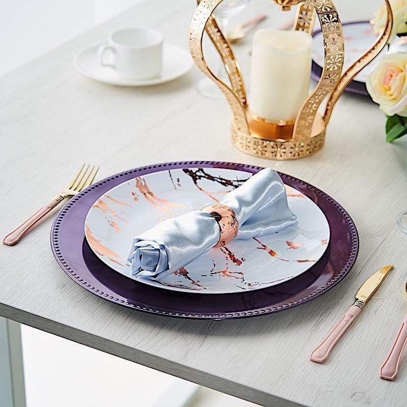 6 pcs 13" Round Beaded Charger Plates