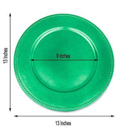 6 pcs 13" Round Beaded Charger Plates