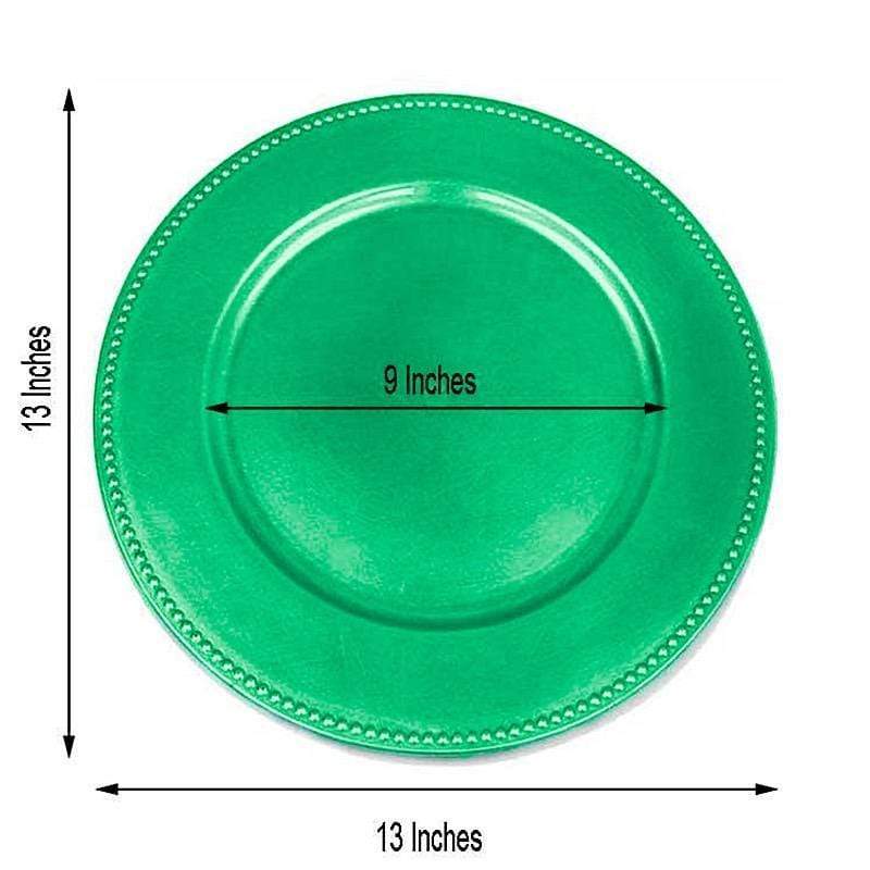 6 pcs 13" Round Beaded Charger Plates