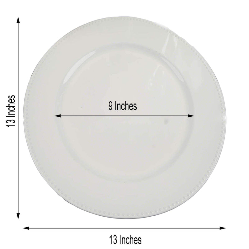 6 pcs 13" Round Beaded Charger Plates