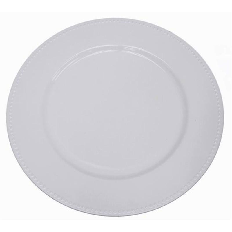 6 pcs 13" Round Beaded Charger Plates