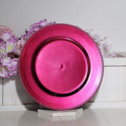 6 pcs 13" Round Beaded Charger Plates