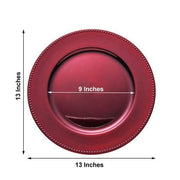 6 pcs 13" Round Beaded Charger Plates