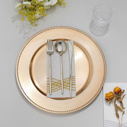 6 pcs 13" Round Beaded Charger Plates