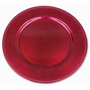 6 pcs 13" Round Beaded Charger Plates CHRG_1302_FUSH