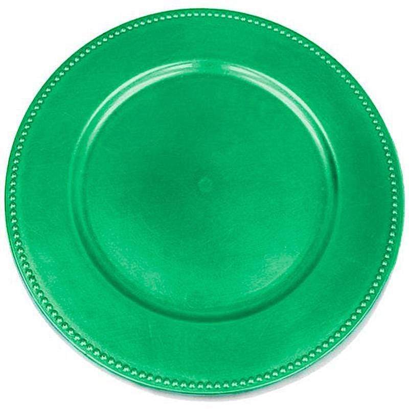 6 pcs 13" Round Beaded Charger Plates CHRG_1302_TURQ