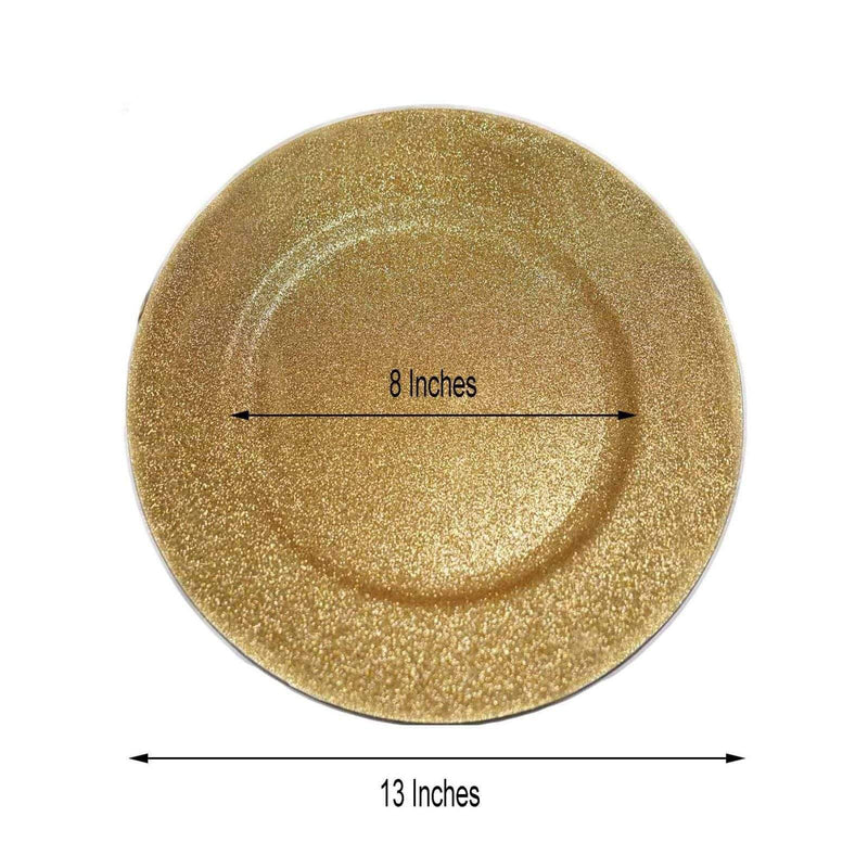 6 pcs 13" Round Glitter Charger Plates