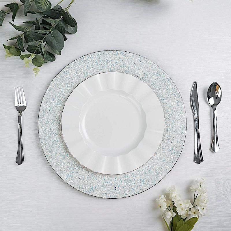 6 pcs 13" Round Glitter Charger Plates