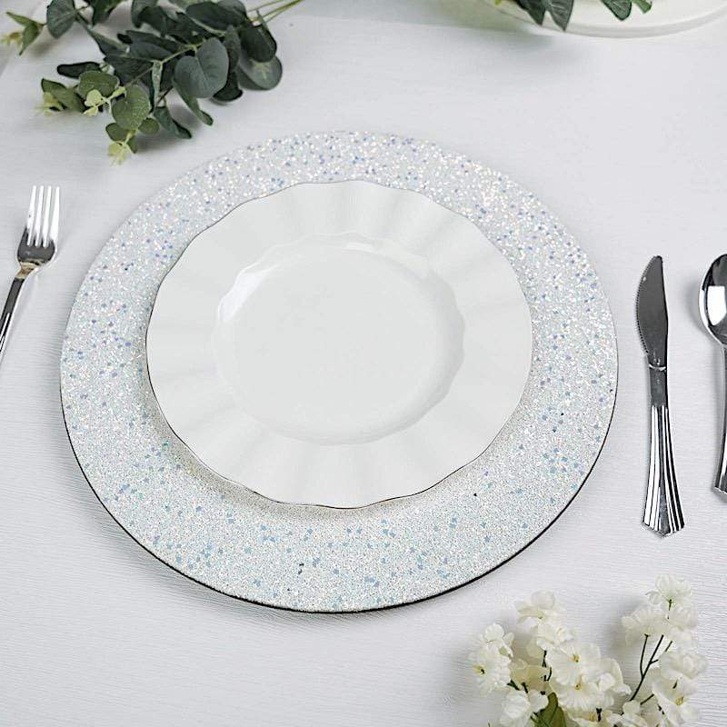6 pcs 13" Round Glitter Charger Plates