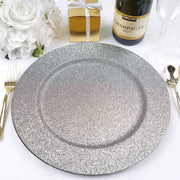6 pcs 13" Round Glitter Charger Plates