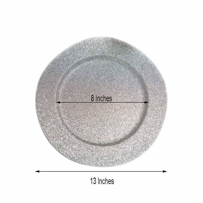 6 pcs 13" Round Glitter Charger Plates