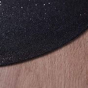 6 pcs 13" Round Glittered Faux Leather Placemats