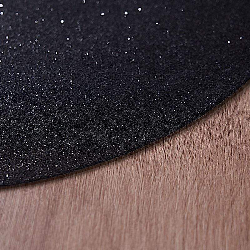 6 pcs 13" Round Glittered Faux Leather Placemats