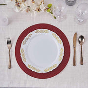 6 pcs 13" Round Glittered Faux Leather Placemats