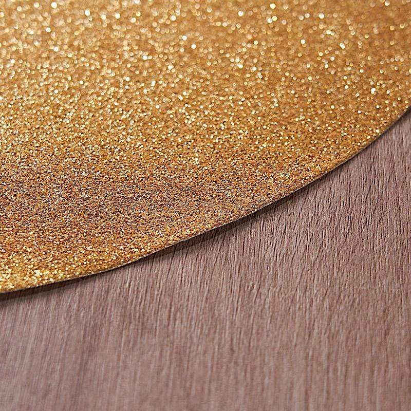 6 pcs 13" Round Glittered Faux Leather Placemats
