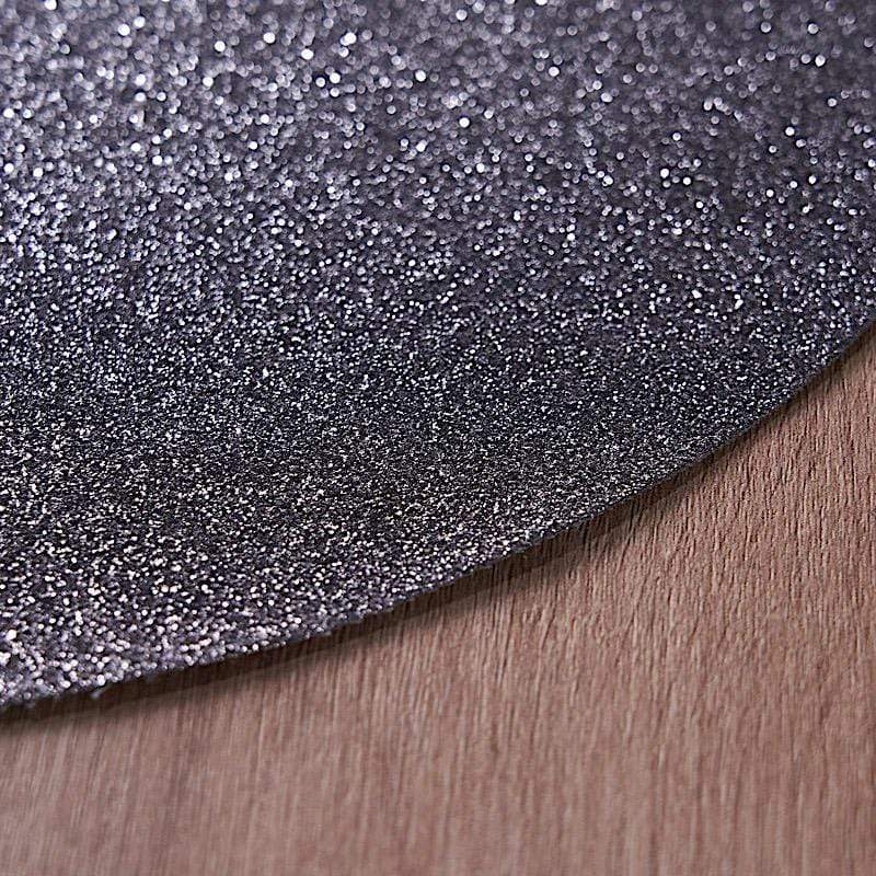 6 pcs 13" Round Glittered Faux Leather Placemats