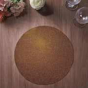 6 pcs 13" Round Glittered Faux Leather Placemats