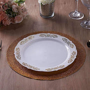 6 pcs 13" Round Glittered Faux Leather Placemats