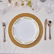 6 pcs 13" Round Glittered Faux Leather Placemats