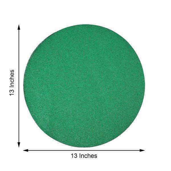 6 pcs 13" Round Glittered Faux Leather Placemats