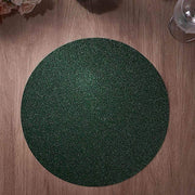 6 pcs 13" Round Glittered Faux Leather Placemats