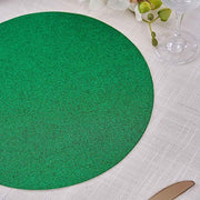 6 pcs 13" Round Glittered Faux Leather Placemats