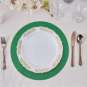 6 pcs 13" Round Glittered Faux Leather Placemats