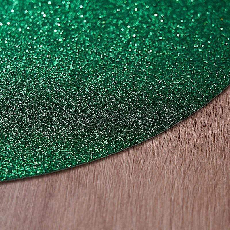 6 pcs 13" Round Glittered Faux Leather Placemats