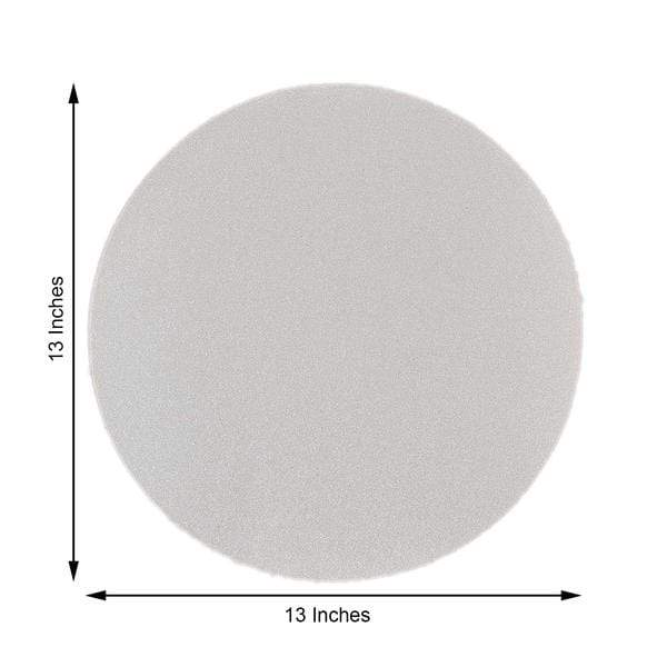 6 pcs 13" Round Glittered Faux Leather Placemats