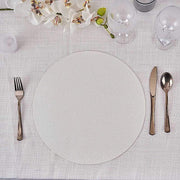 6 pcs 13" Round Glittered Faux Leather Placemats