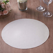 6 pcs 13" Round Glittered Faux Leather Placemats
