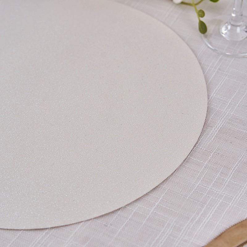 6 pcs 13" Round Glittered Faux Leather Placemats