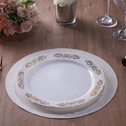 6 pcs 13" Round Glittered Faux Leather Placemats