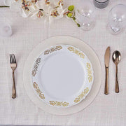 6 pcs 13" Round Glittered Faux Leather Placemats