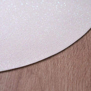 6 pcs 13" Round Glittered Faux Leather Placemats