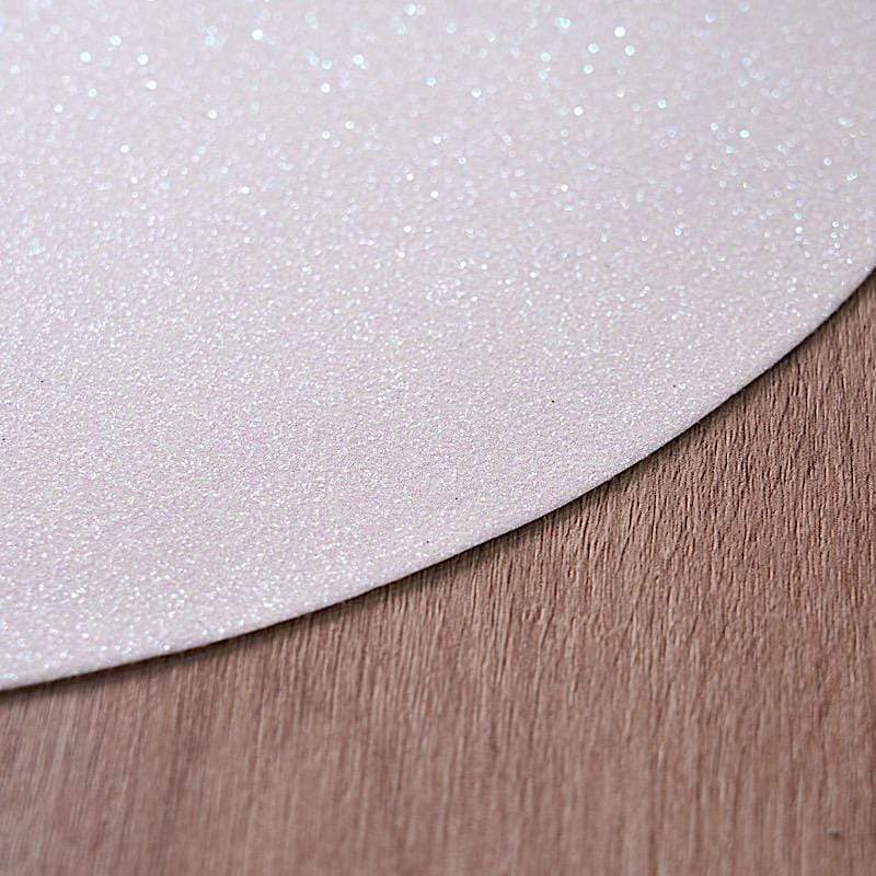 6 pcs 13" Round Glittered Faux Leather Placemats