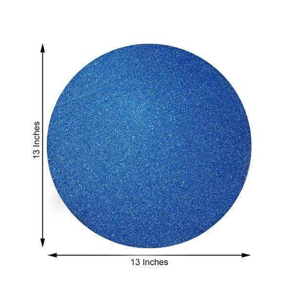 6 pcs 13" Round Glittered Faux Leather Placemats