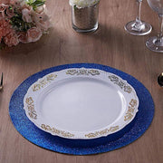 6 pcs 13" Round Glittered Faux Leather Placemats