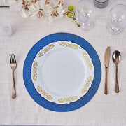 6 pcs 13" Round Glittered Faux Leather Placemats