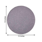 6 pcs 13" Round Glittered Faux Leather Placemats