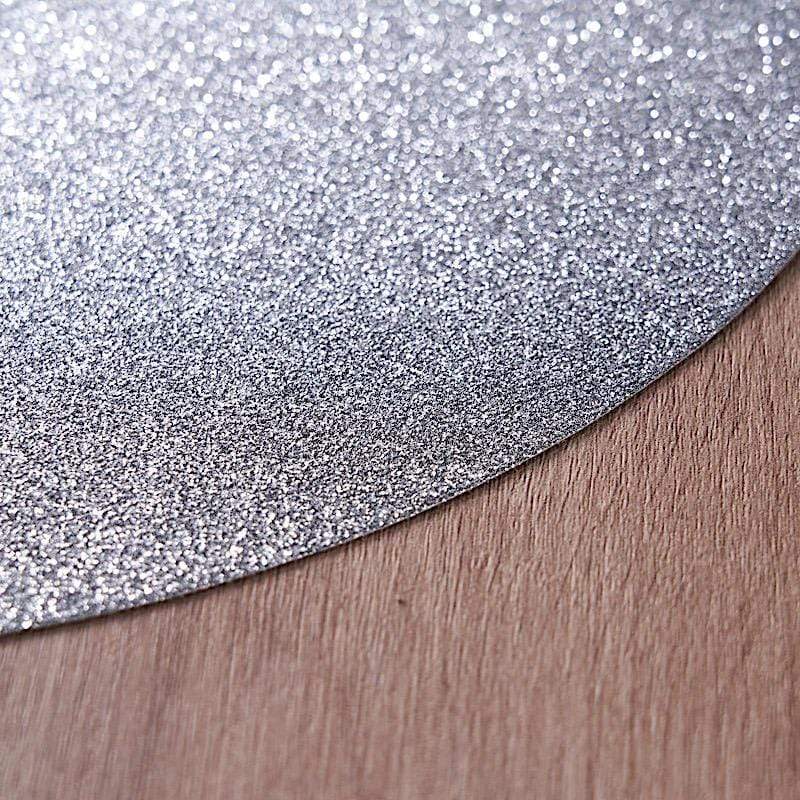 6 pcs 13" Round Glittered Faux Leather Placemats