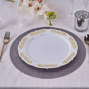 6 pcs 13" Round Glittered Faux Leather Placemats