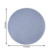 6 pcs 13" Round Glittered Faux Leather Placemats