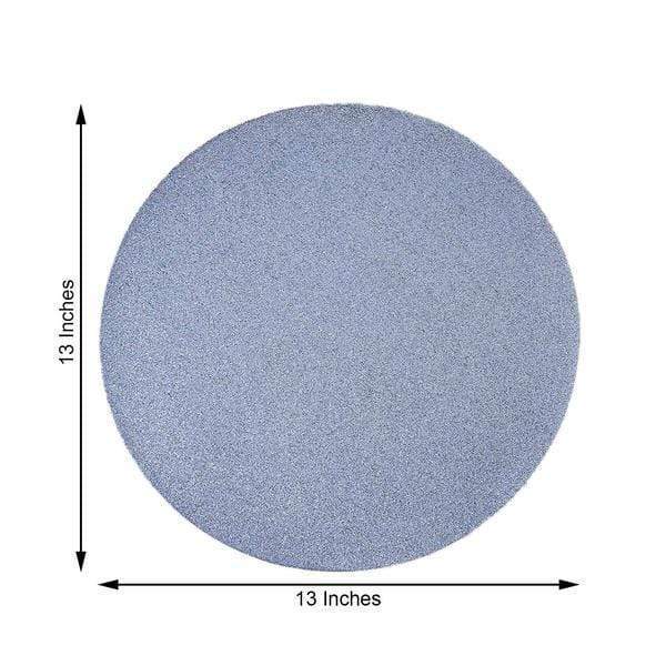 6 pcs 13" Round Glittered Faux Leather Placemats