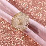 6 pcs 13" Round Glittered Faux Leather Placemats