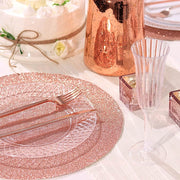 6 pcs 13" Round Glittered Faux Leather Placemats